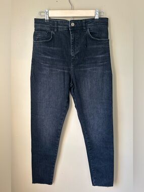 Zara Black High Rise Raw Hem Skinny Ankle Jeans Women’s Size 10